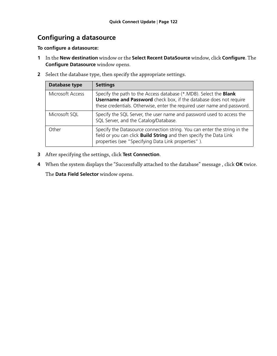 Configuring a datasource | Konica Minolta eCopy User Manual | Page 130 / 224