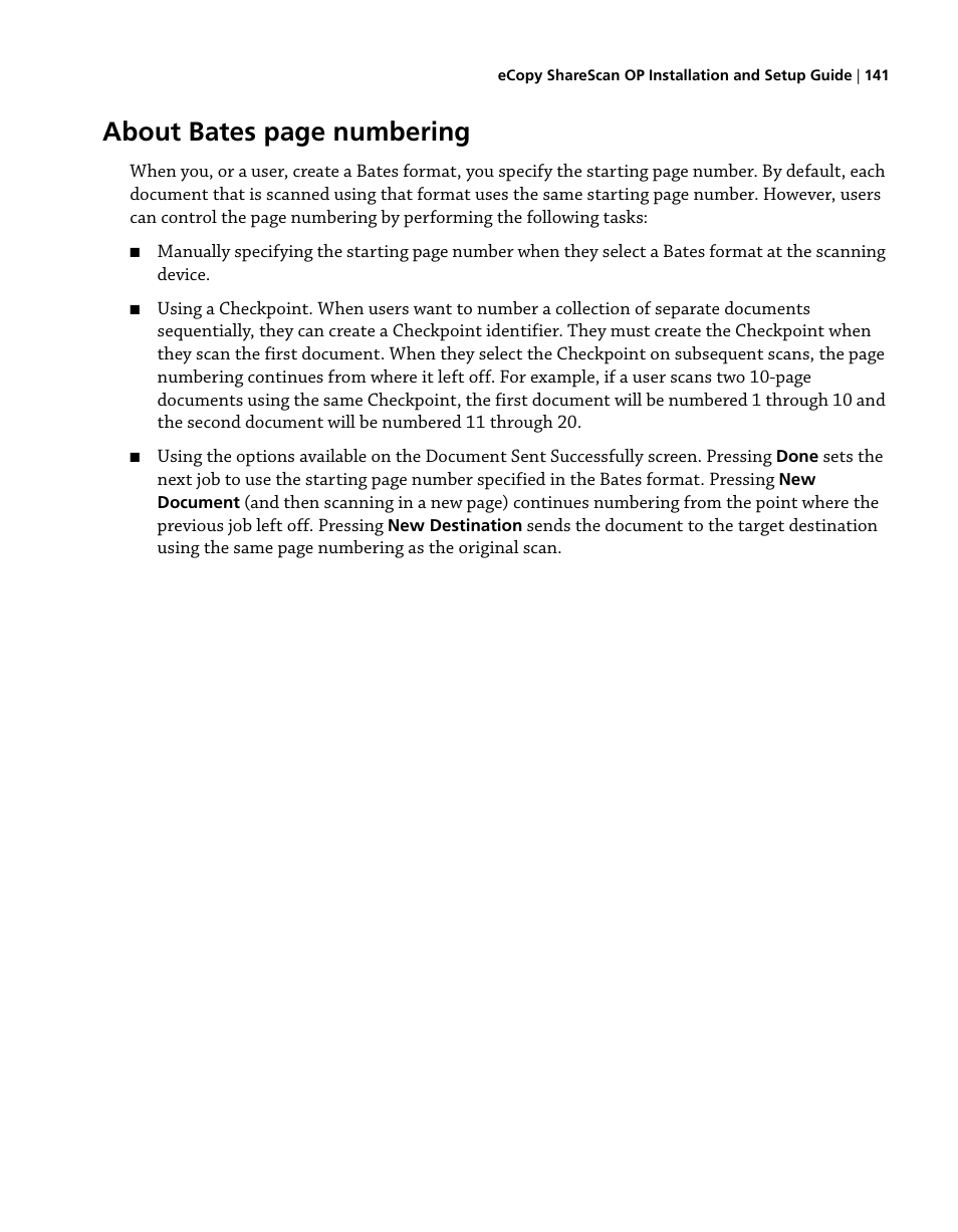 About bates page numbering | Konica Minolta eCopy User Manual | Page 149 / 224