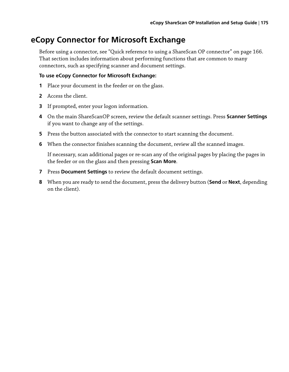 Ecopy connector for microsoft exchange | Konica Minolta eCopy User Manual | Page 183 / 224