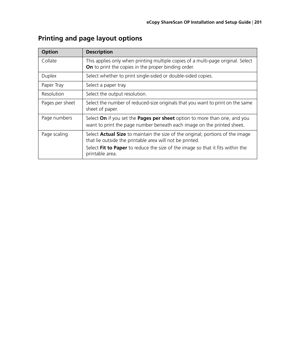 Press, Next, Printing and page layout options | Konica Minolta eCopy User Manual | Page 209 / 224
