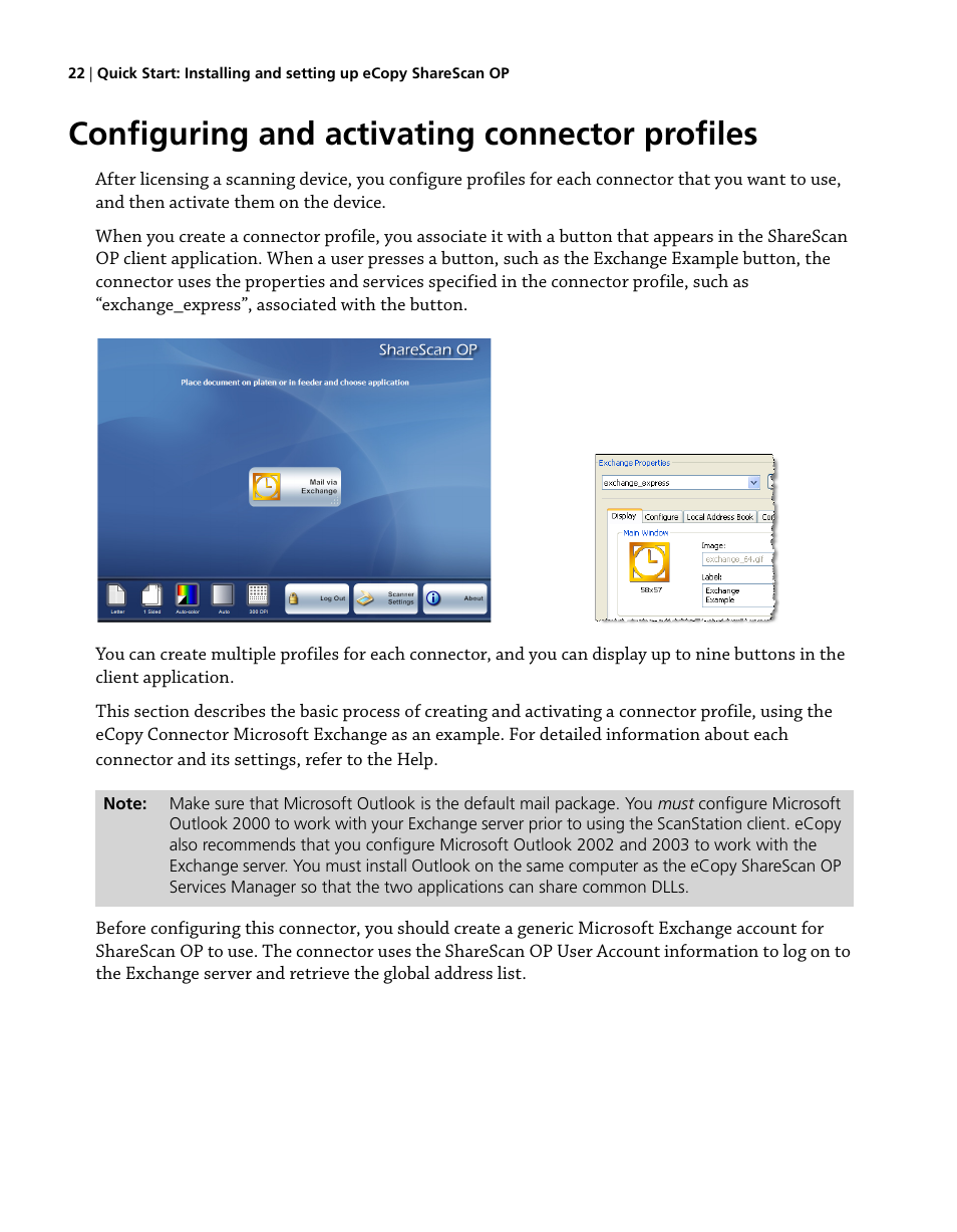 Configuring and activating connector profiles | Konica Minolta eCopy User Manual | Page 30 / 224