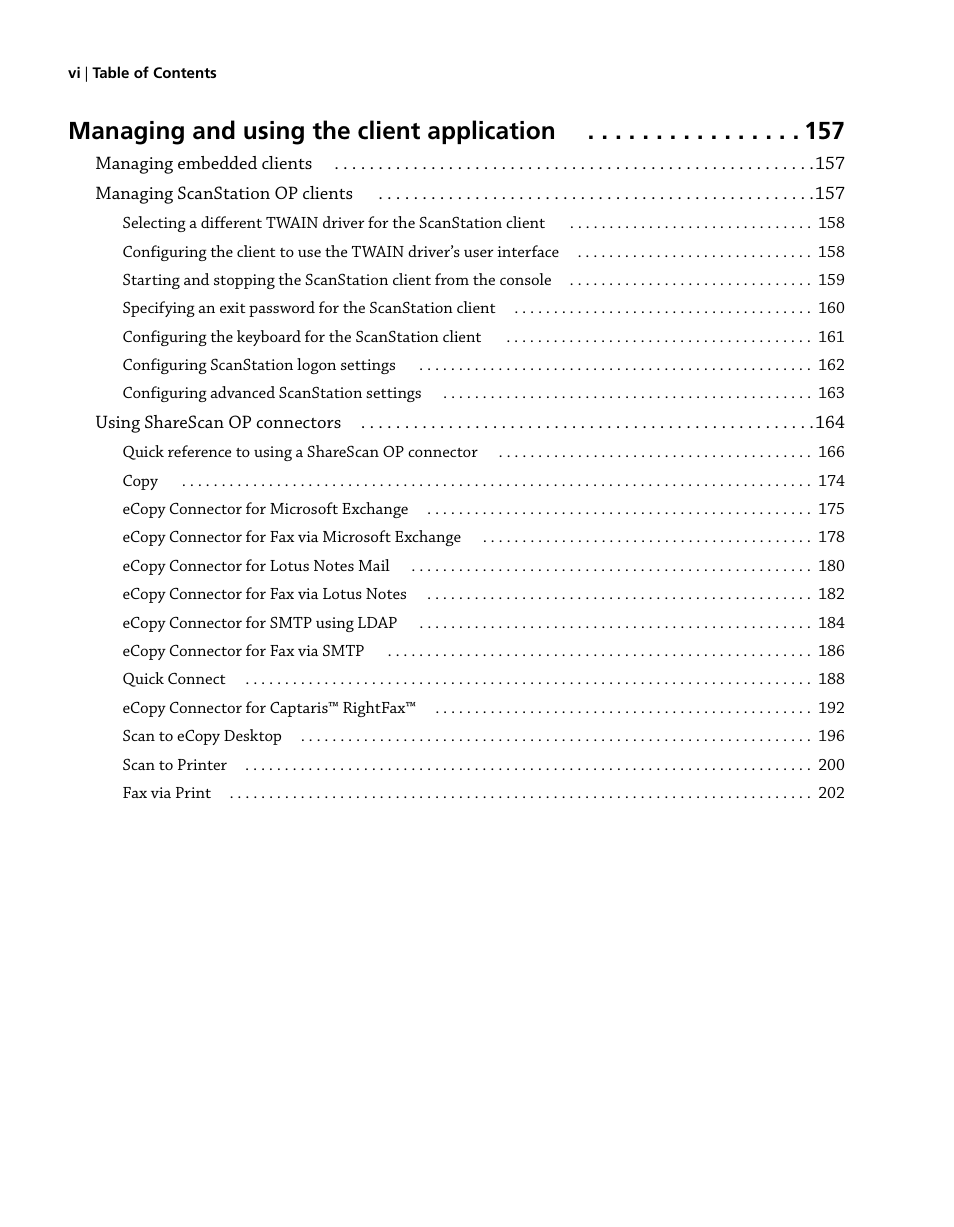 Managing and using the client application | Konica Minolta eCopy User Manual | Page 6 / 224