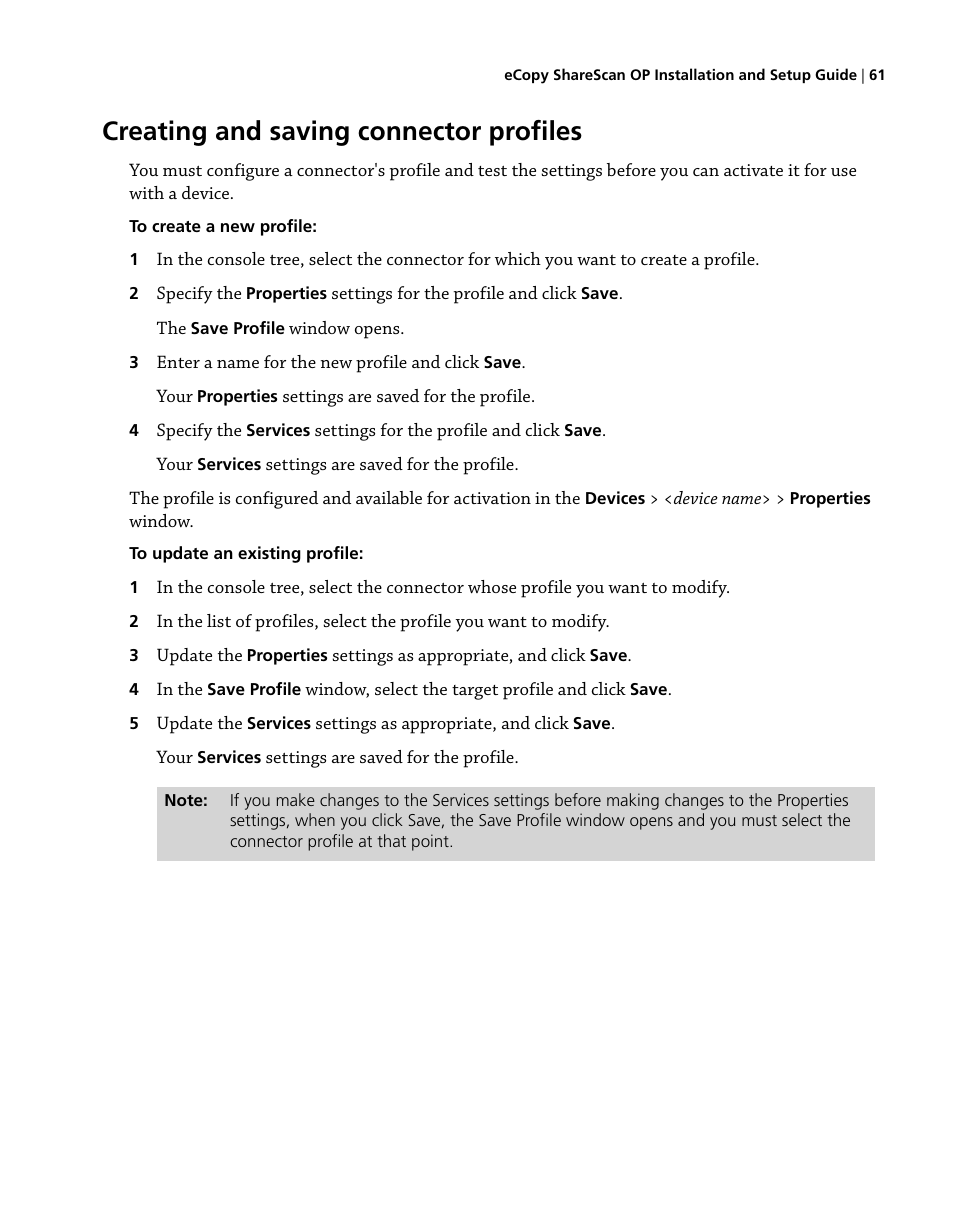 Creating and saving connector profiles | Konica Minolta eCopy User Manual | Page 69 / 224