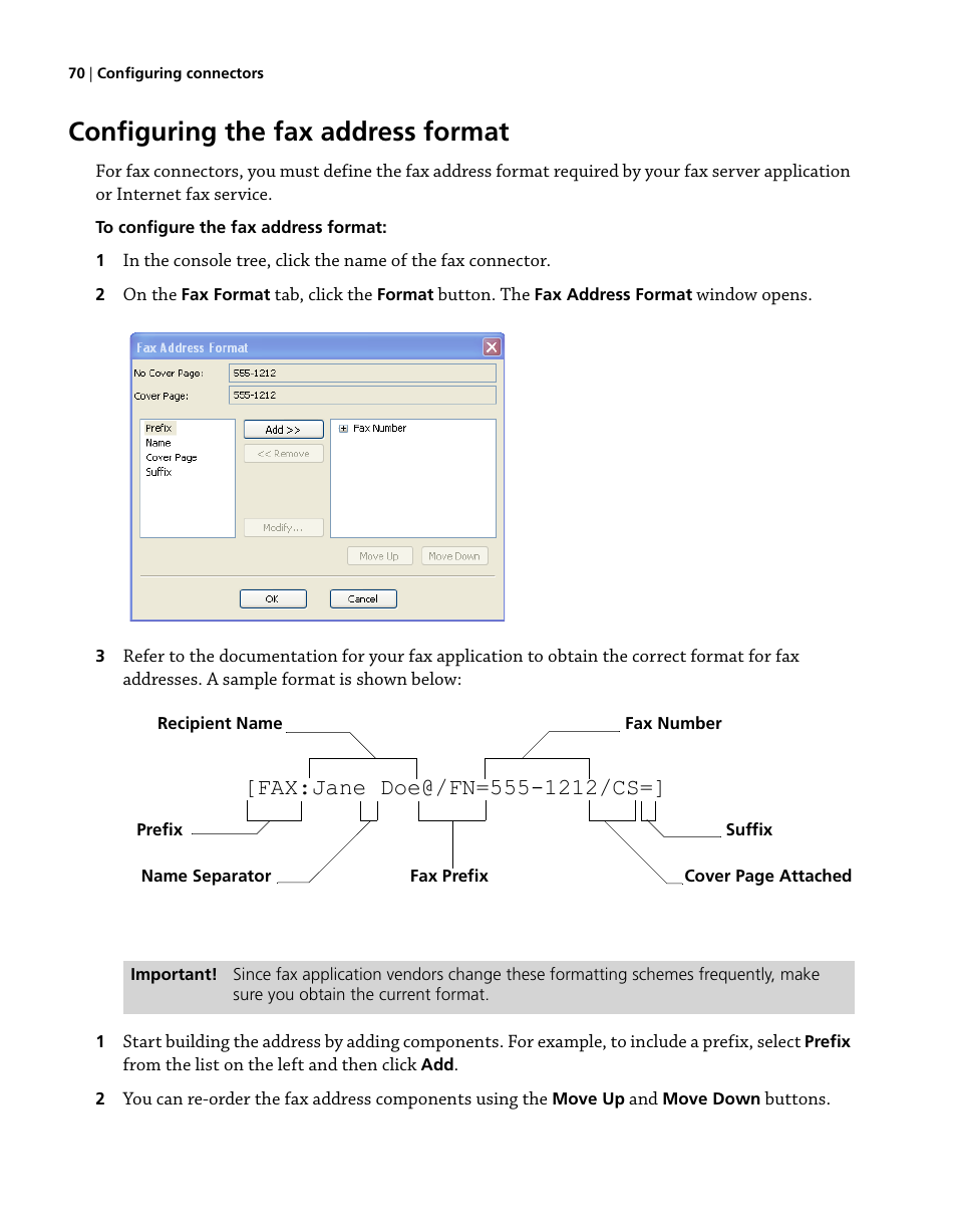 Configuring the fax address format | Konica Minolta eCopy User Manual | Page 78 / 224