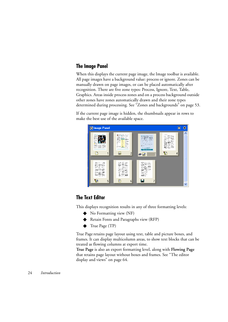 The image panel, The text editor | Konica Minolta Unity User Manual | Page 24 / 100