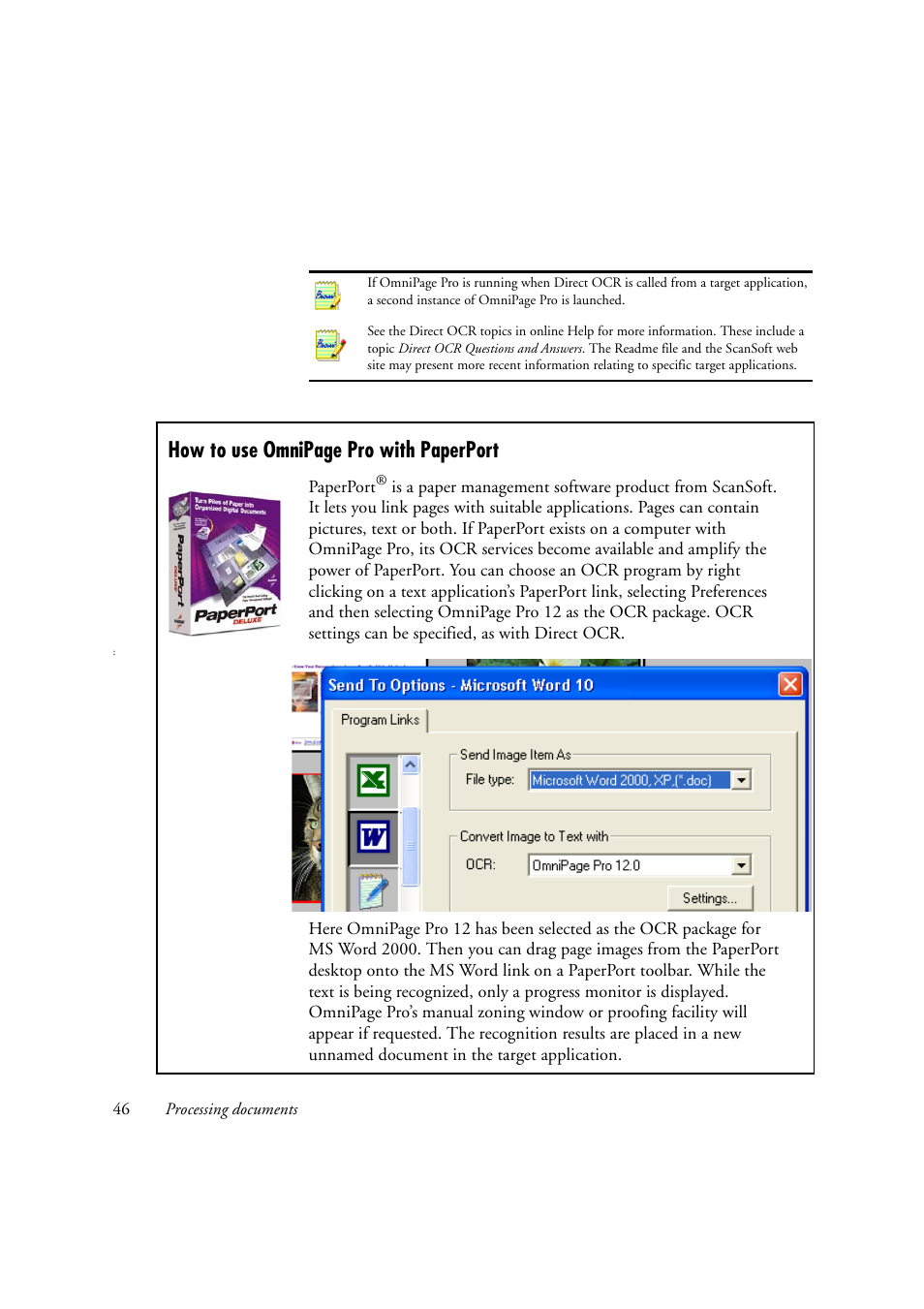 How to use omnipage pro with paperport | Konica Minolta Unity User Manual | Page 46 / 100