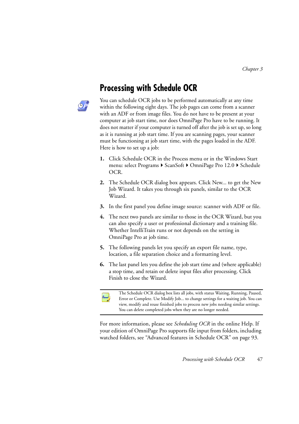 Processing with schedule ocr | Konica Minolta Unity User Manual | Page 47 / 100