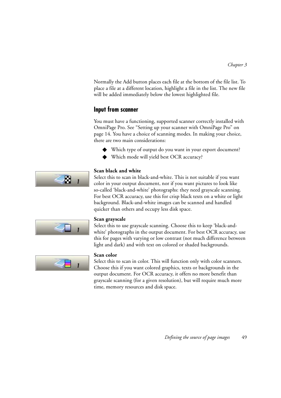 Input from scanner | Konica Minolta Unity User Manual | Page 49 / 100