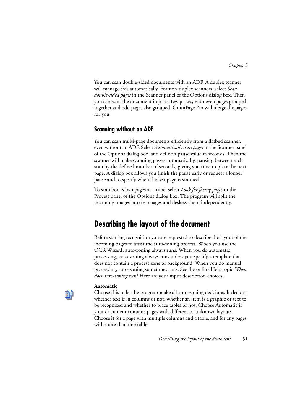 Scanning without an adf, Describing the layout of the document | Konica Minolta Unity User Manual | Page 51 / 100