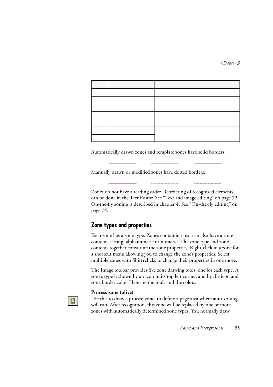 Zone types and properties | Konica Minolta Unity User Manual | Page 55 / 100