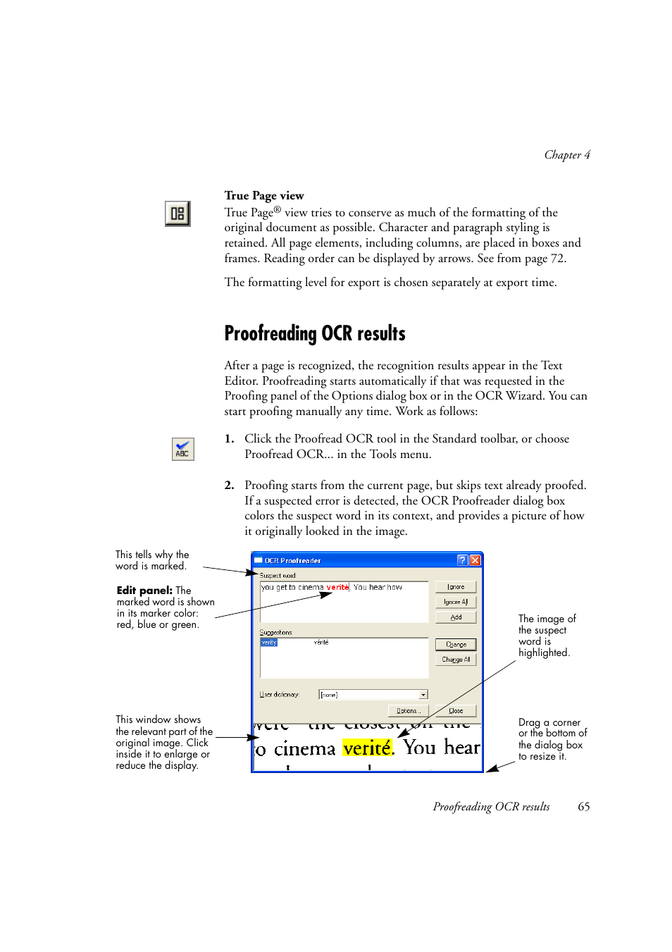 Proofreading ocr results | Konica Minolta Unity User Manual | Page 65 / 100