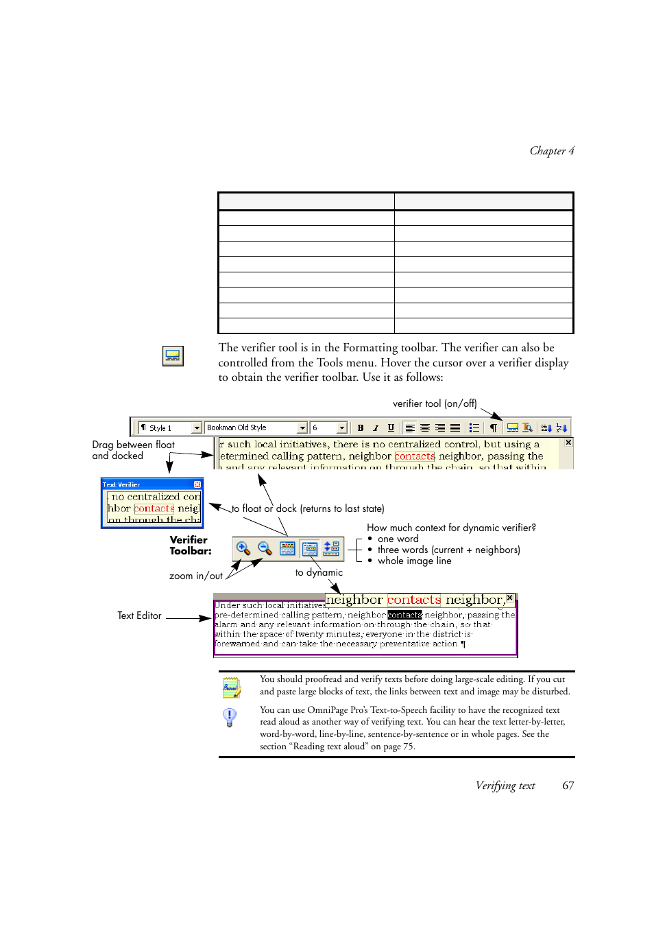 Chapter 4 verifying text 67 | Konica Minolta Unity User Manual | Page 67 / 100