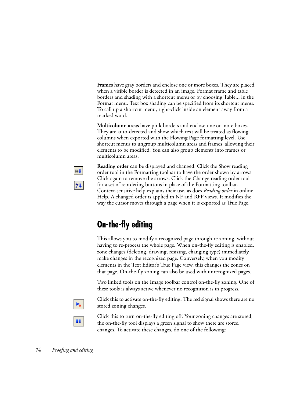 On-the-fly editing | Konica Minolta Unity User Manual | Page 74 / 100