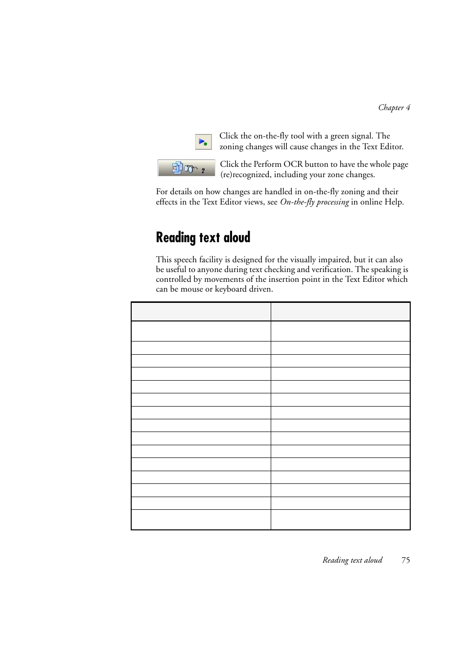 Reading text aloud | Konica Minolta Unity User Manual | Page 75 / 100