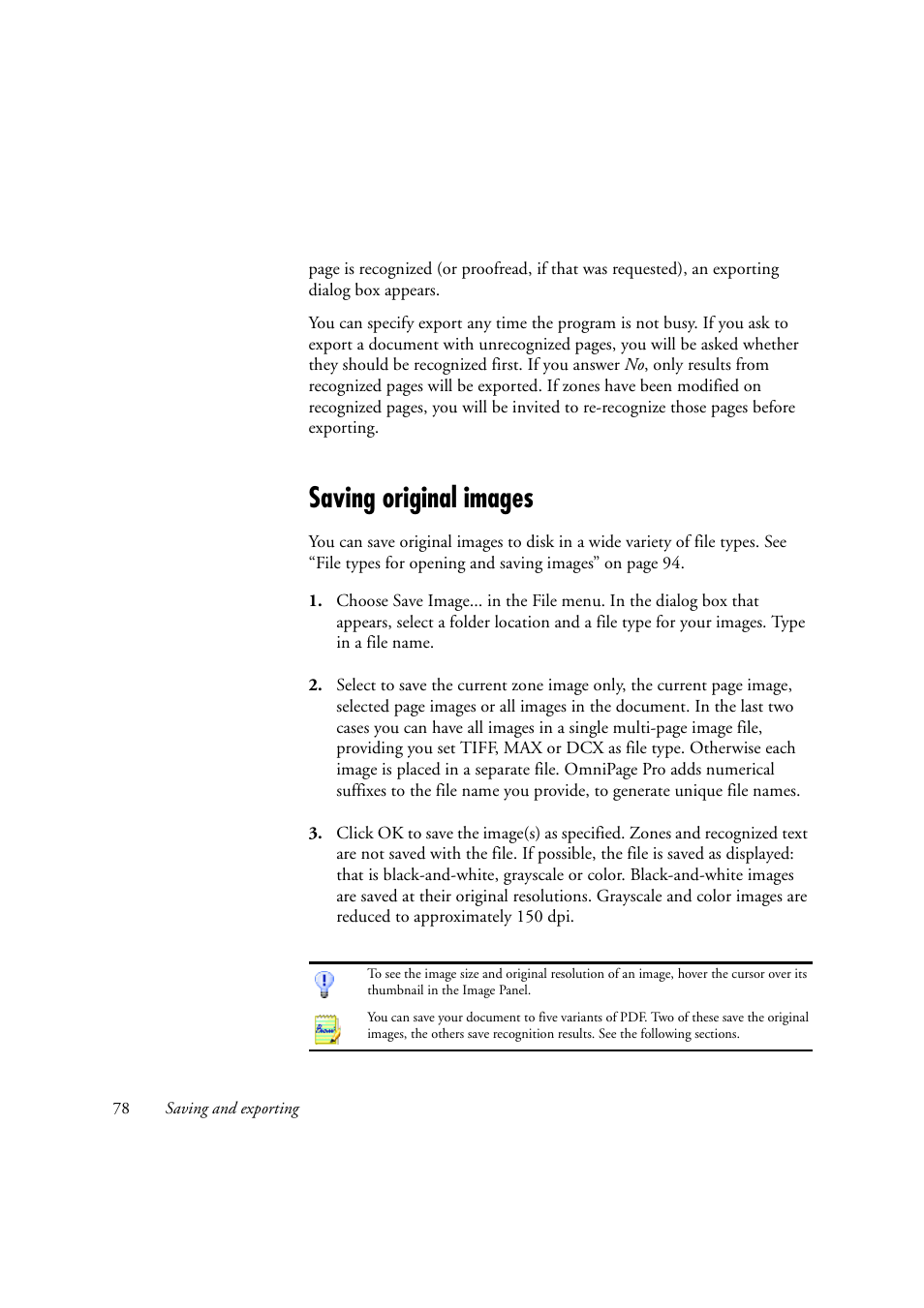 Saving original images | Konica Minolta Unity User Manual | Page 78 / 100