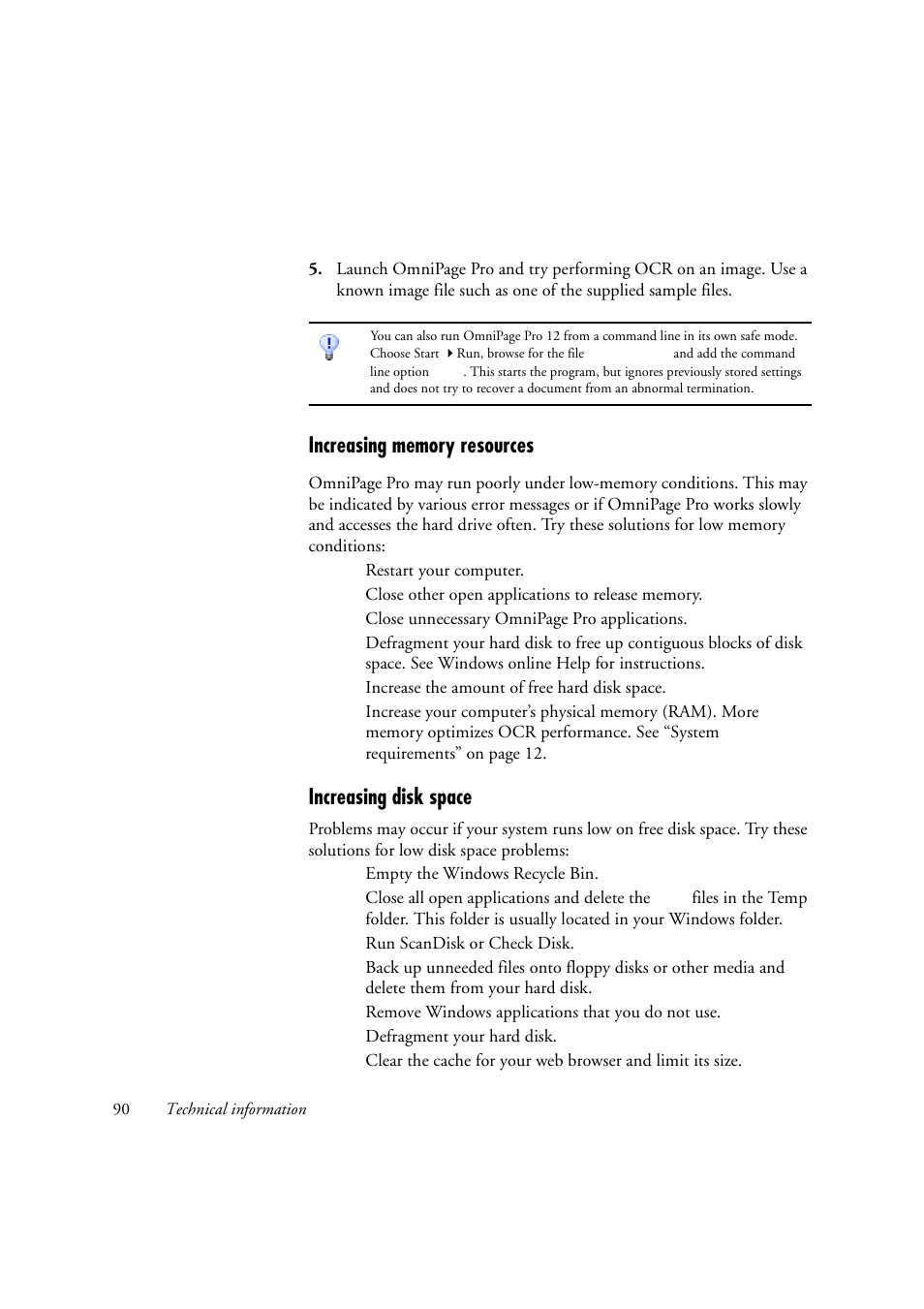 Increasing memory resources, Increasing disk space | Konica Minolta Unity User Manual | Page 90 / 100