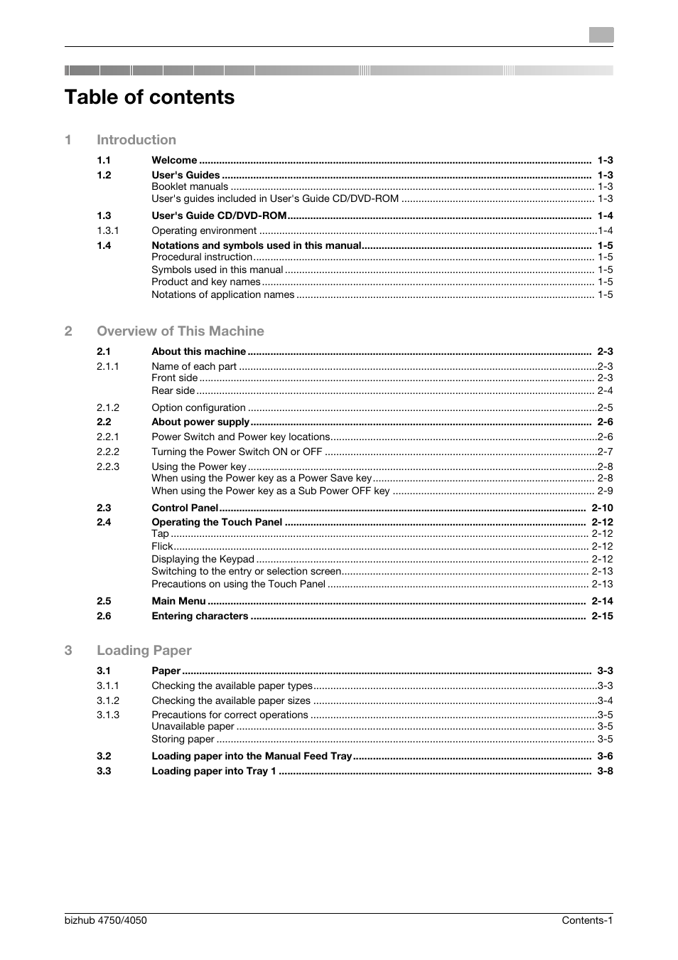 Konica Minolta bizhub 4050 User Manual | Page 3 / 70