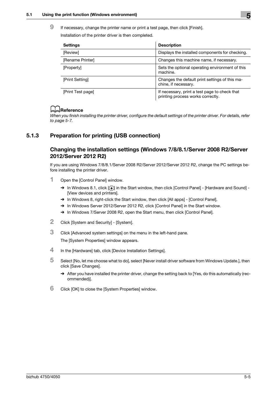 3 preparation for printing (usb connection) | Konica Minolta bizhub 4050 User Manual | Page 47 / 70