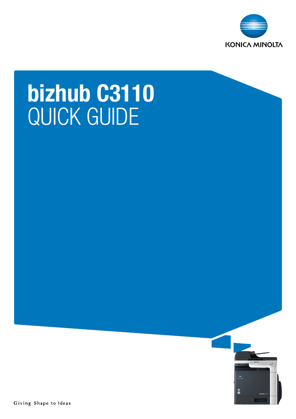 Konica Minolta bizhub C3110 User Manual | 82 pages