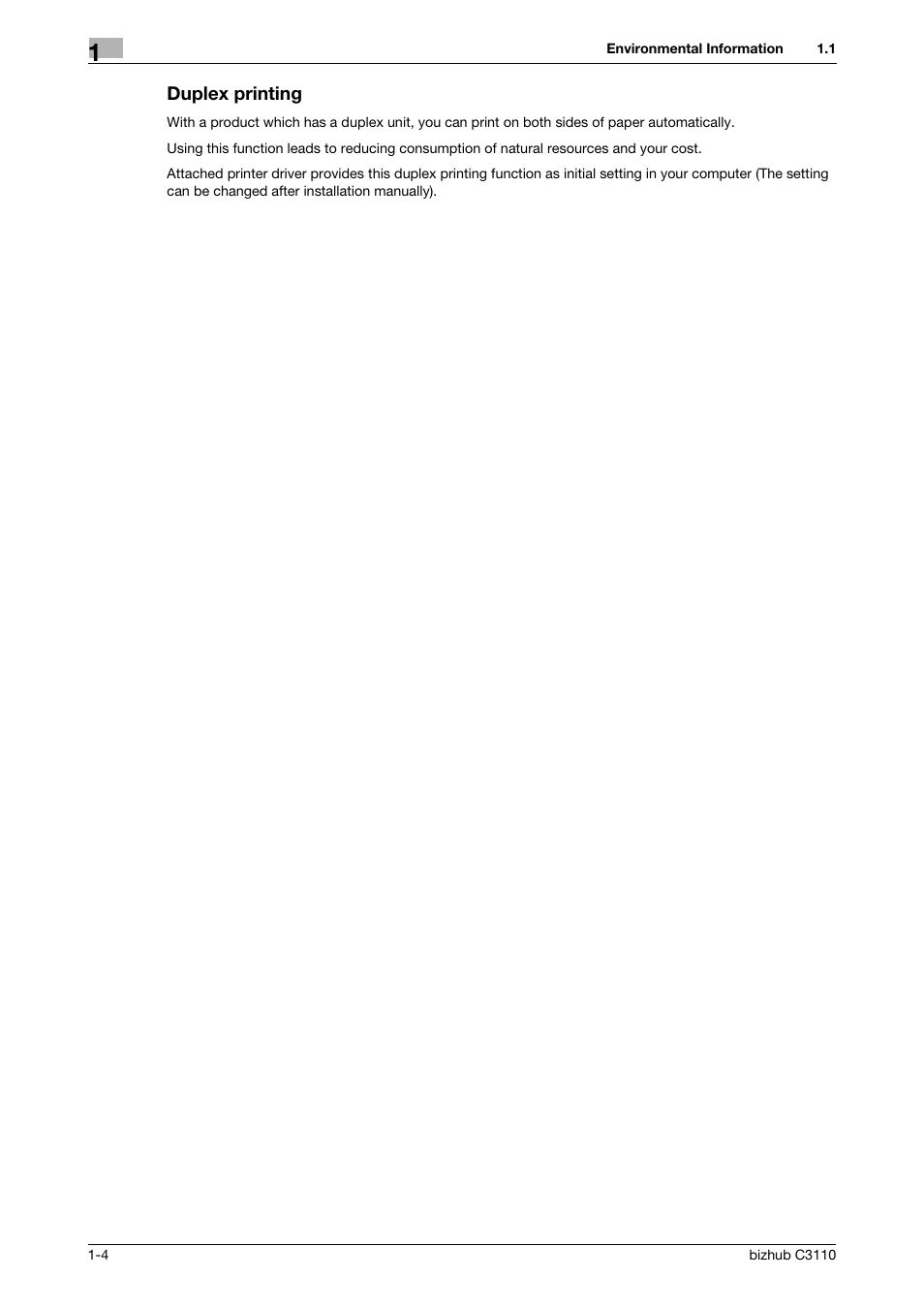 Duplex printing, Duplex printing -4 | Konica Minolta bizhub C3110 User Manual | Page 10 / 82