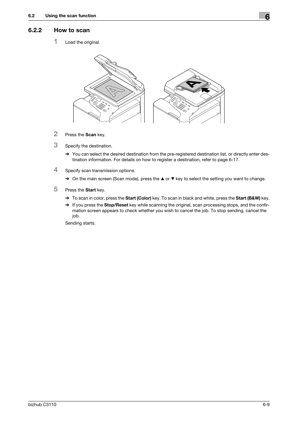 2 how to scan, How to scan -9 | Konica Minolta bizhub C3110 User Manual | Page 69 / 82