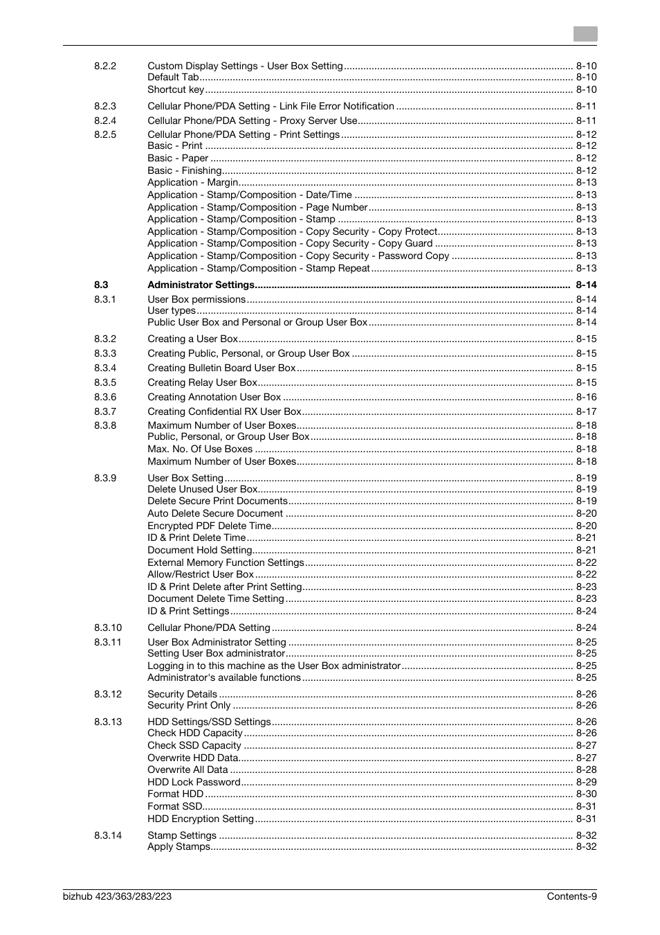 Konica Minolta BIZHUB 223 User Manual | Page 10 / 302