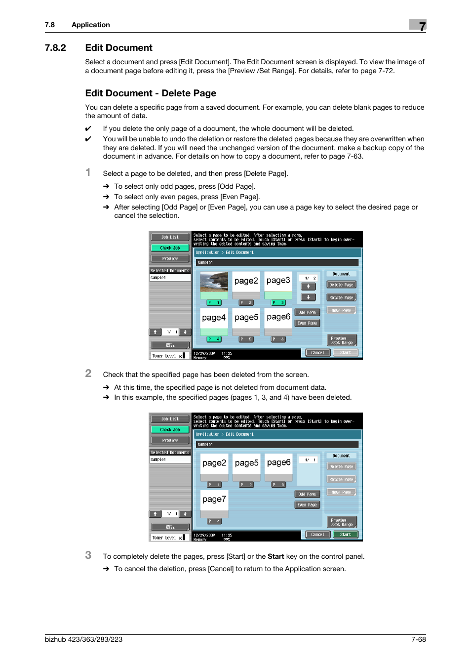 2 edit document, P. 7-68) | Konica Minolta BIZHUB 223 User Manual | Page 176 / 302