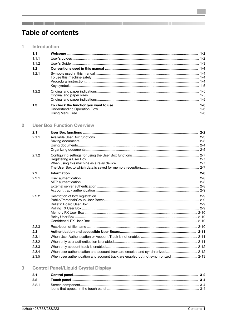 Konica Minolta BIZHUB 223 User Manual | Page 2 / 302