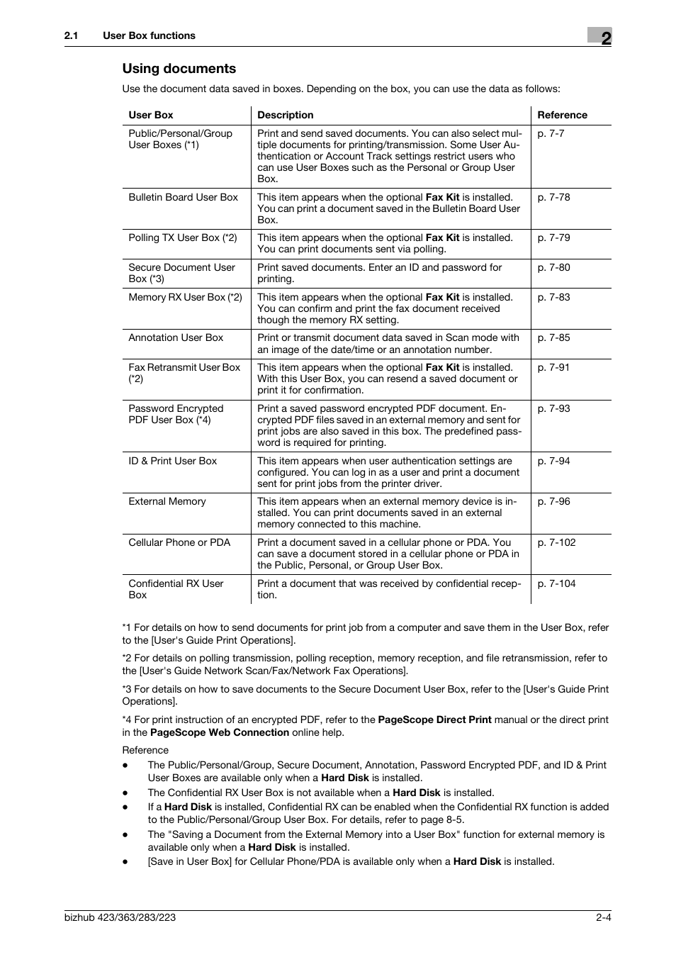 Using documents, Using documents -4 | Konica Minolta BIZHUB 223 User Manual | Page 22 / 302