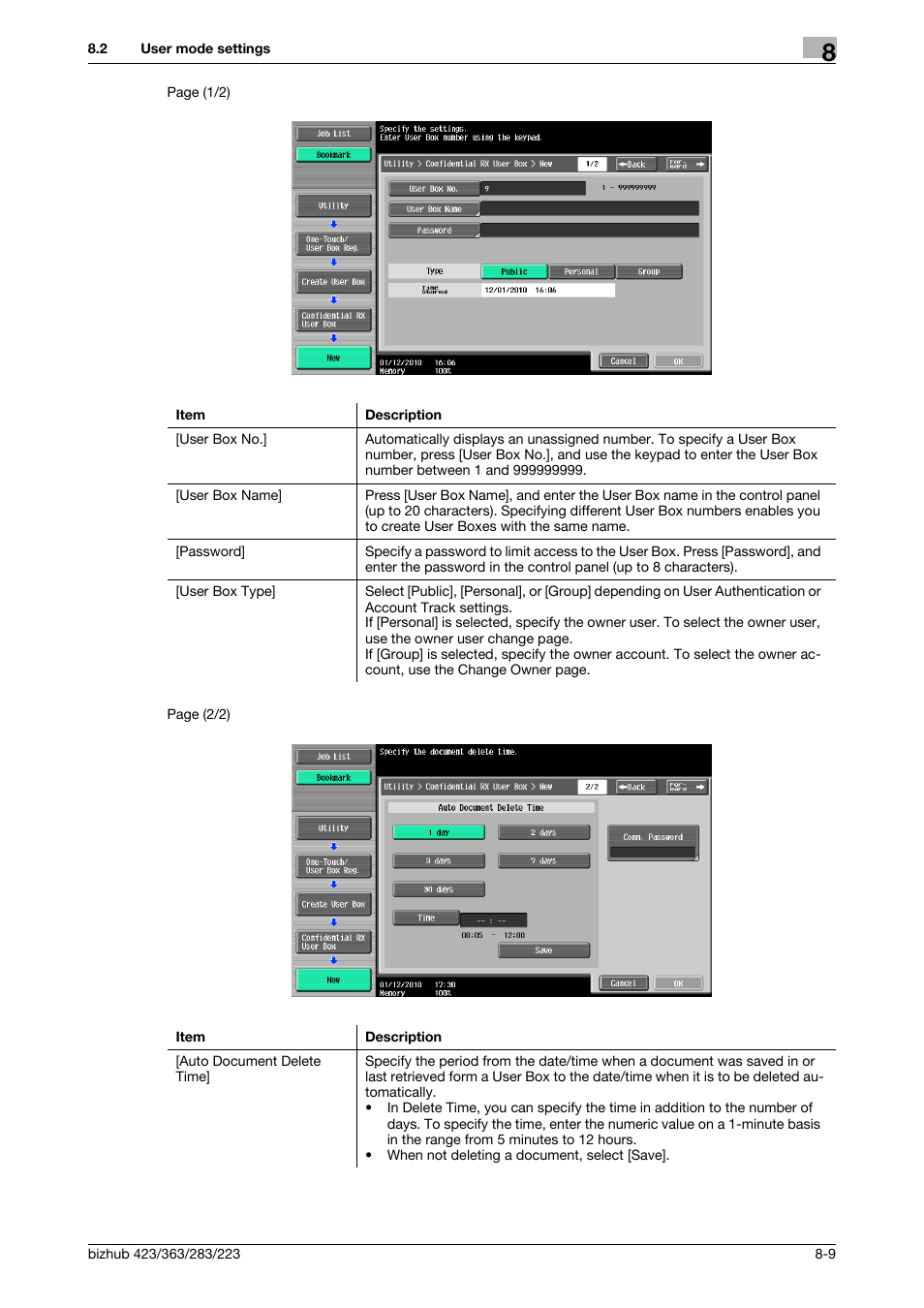 Konica Minolta BIZHUB 223 User Manual | Page 222 / 302