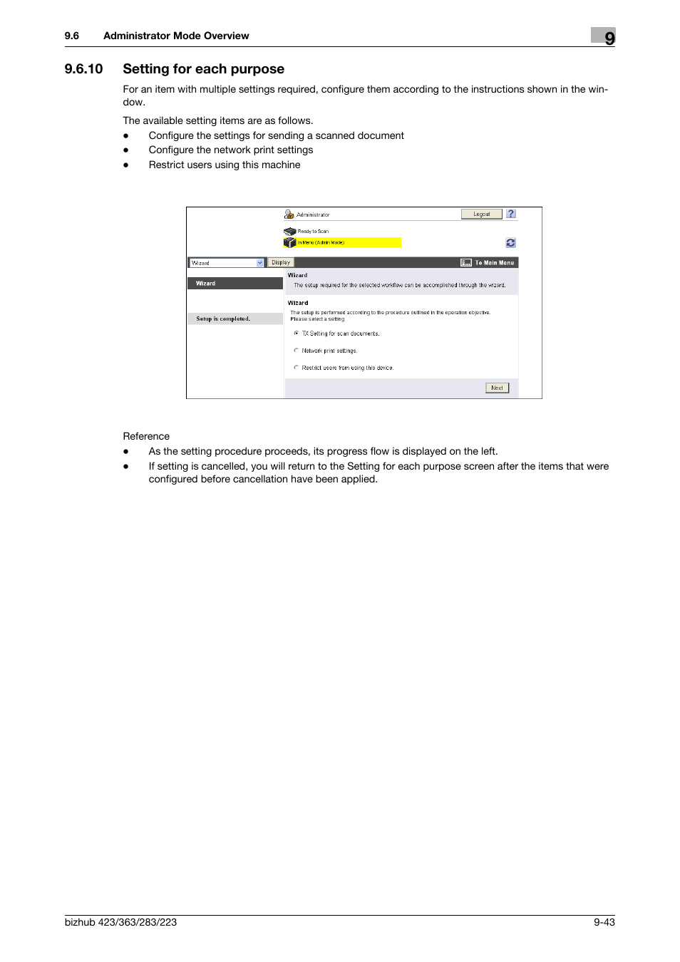 10 setting for each purpose, Setting for each purpose -43 | Konica Minolta BIZHUB 223 User Manual | Page 288 / 302