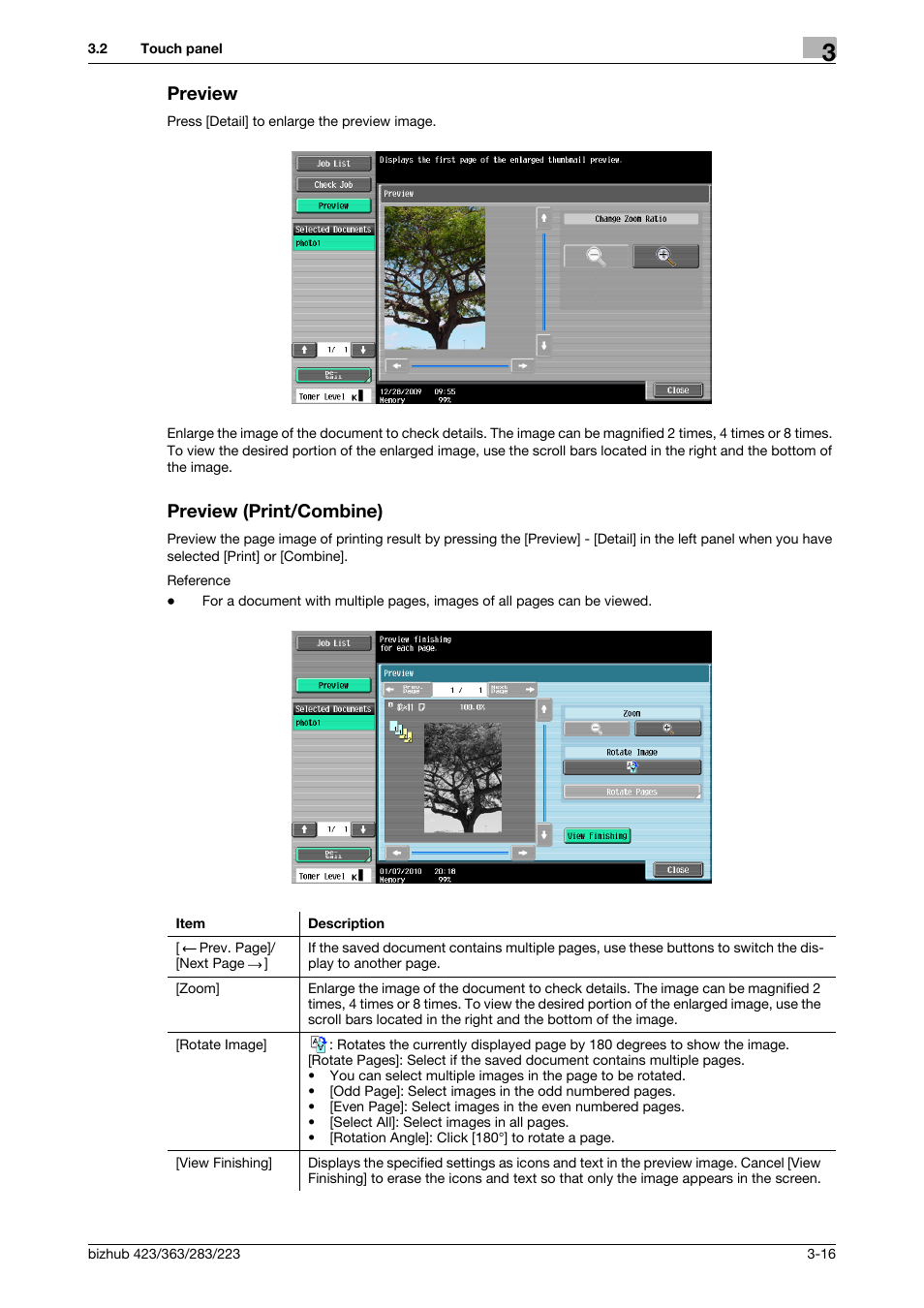 Preview, Preview (print/combine), Preview -16 preview (print/combine) -16 | Konica Minolta BIZHUB 223 User Manual | Page 48 / 302