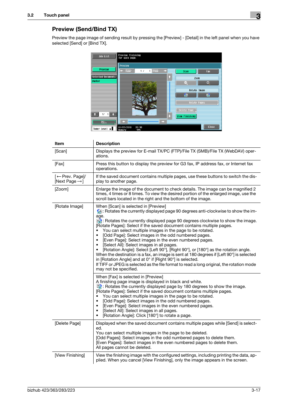 Preview (send/bind tx), Preview (send/bind tx) -17 | Konica Minolta BIZHUB 223 User Manual | Page 49 / 302