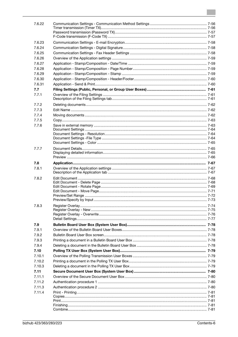 Konica Minolta BIZHUB 223 User Manual | Page 7 / 302