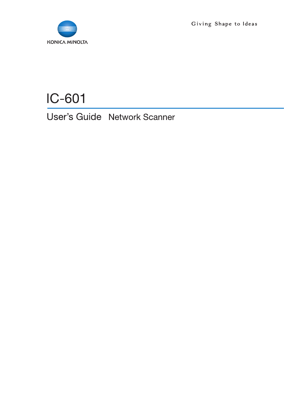 Konica Minolta IC-601 User Manual | 123 pages