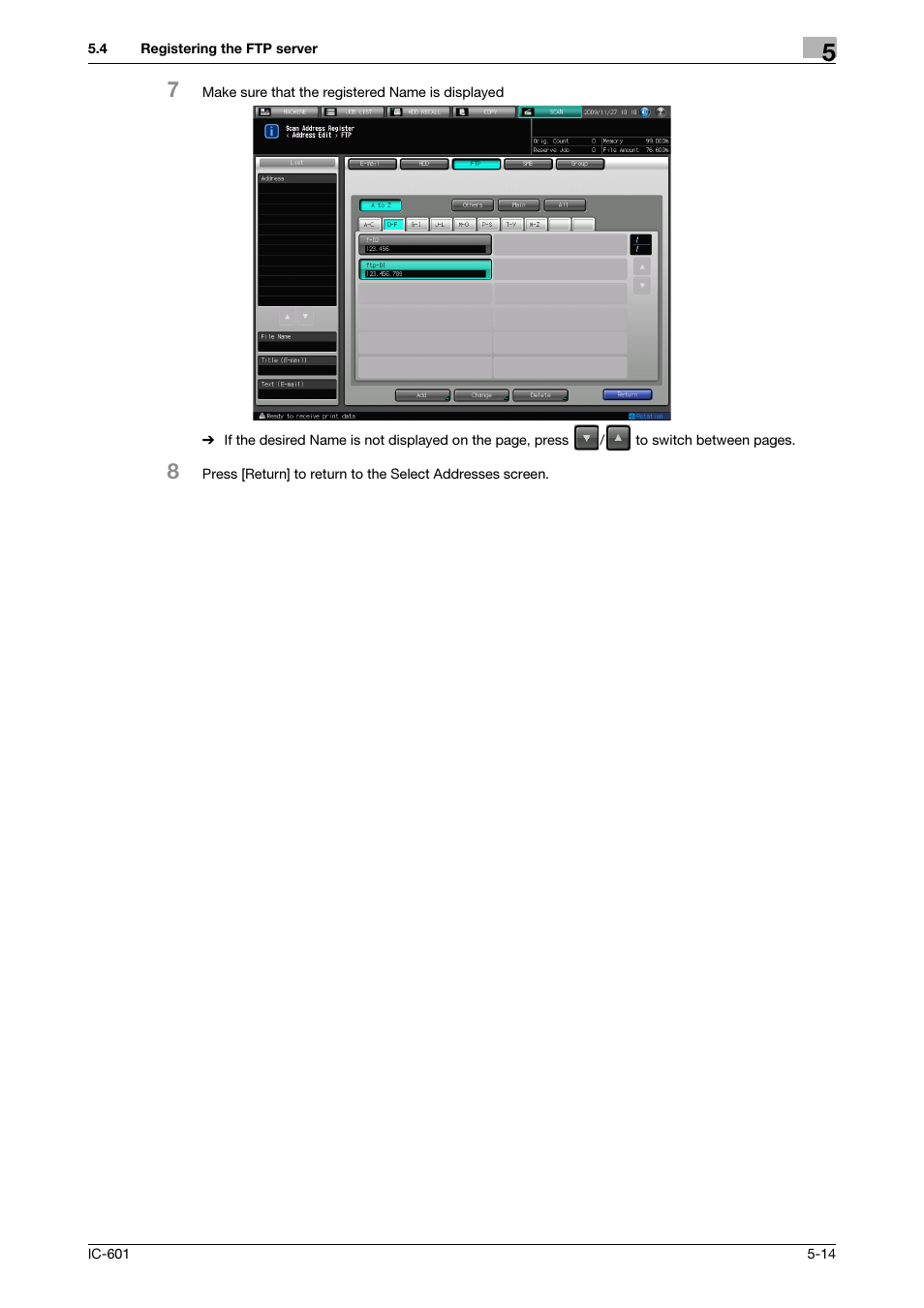 Konica Minolta IC-601 User Manual | Page 54 / 123