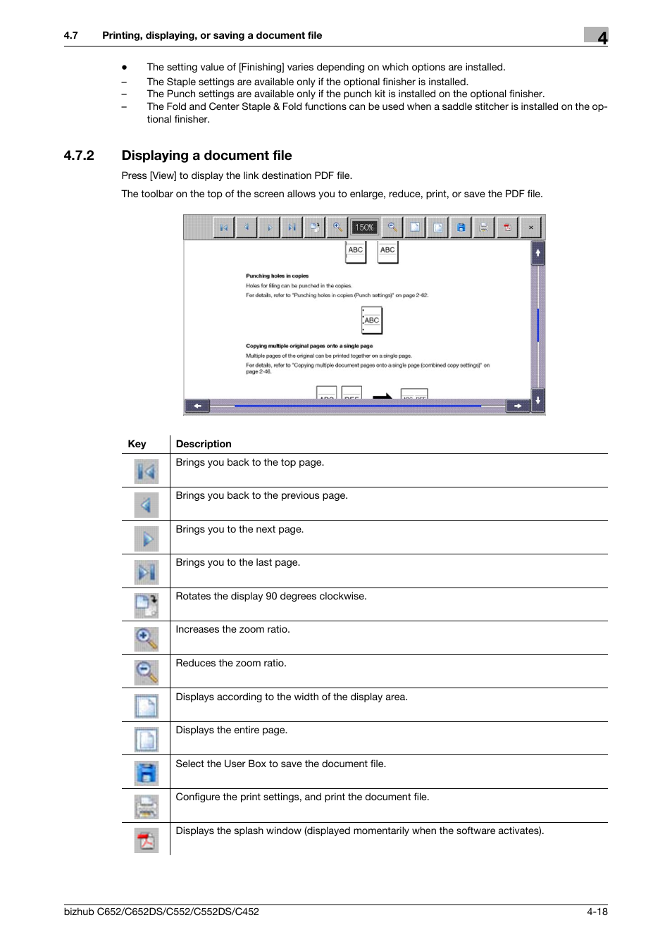 2 displaying a document file, Displaying a document file -18 | Konica Minolta BIZHUB C652DS User Manual | Page 36 / 110