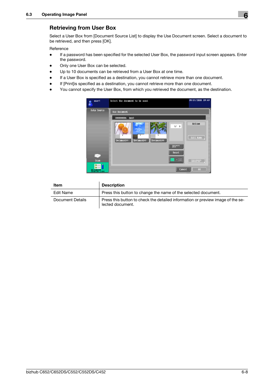 Retrieving from user box, Retrieving from user box -8 | Konica Minolta BIZHUB C652DS User Manual | Page 58 / 110