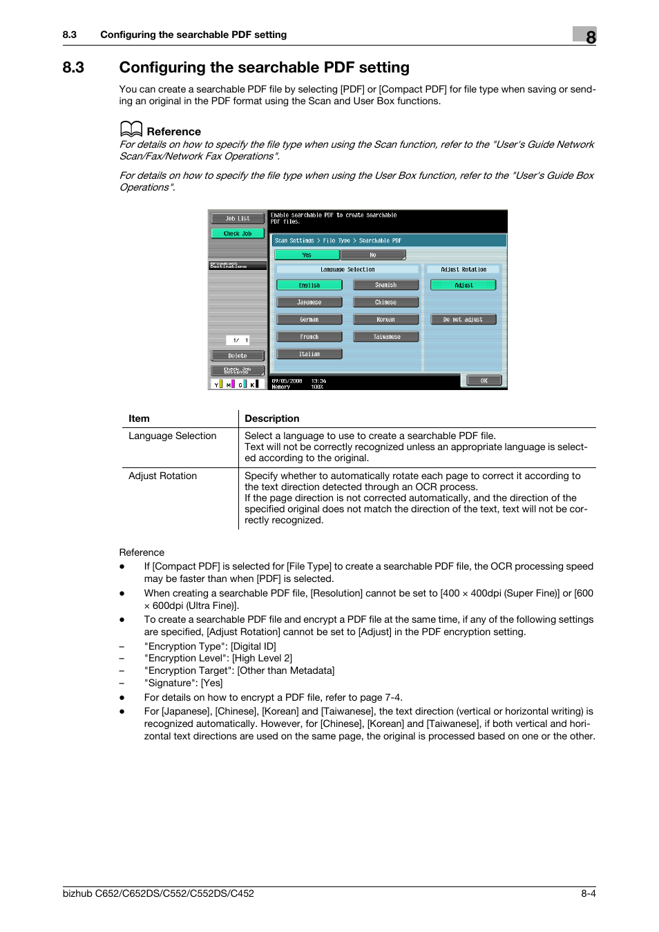 3 configuring the searchable pdf setting, Configuring the searchable pdf setting -4 | Konica Minolta BIZHUB C652DS User Manual | Page 84 / 110