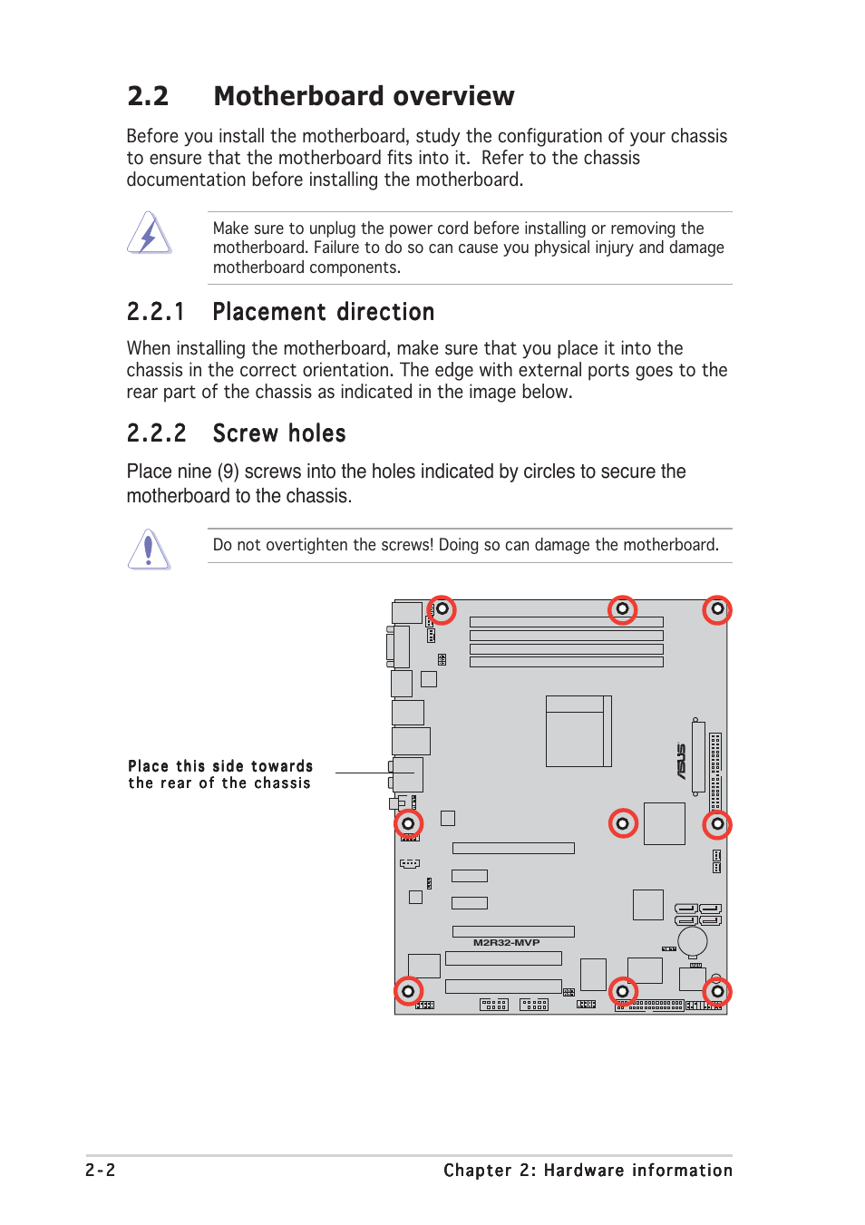 2 motherboard overview | Asus M2R32-MVP User Manual | Page 24 / 60