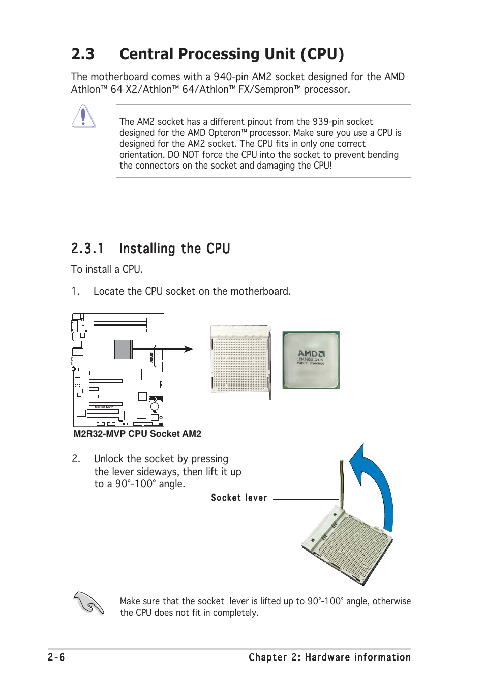 3 central processing unit (cpu) | Asus M2R32-MVP User Manual | Page 28 / 60