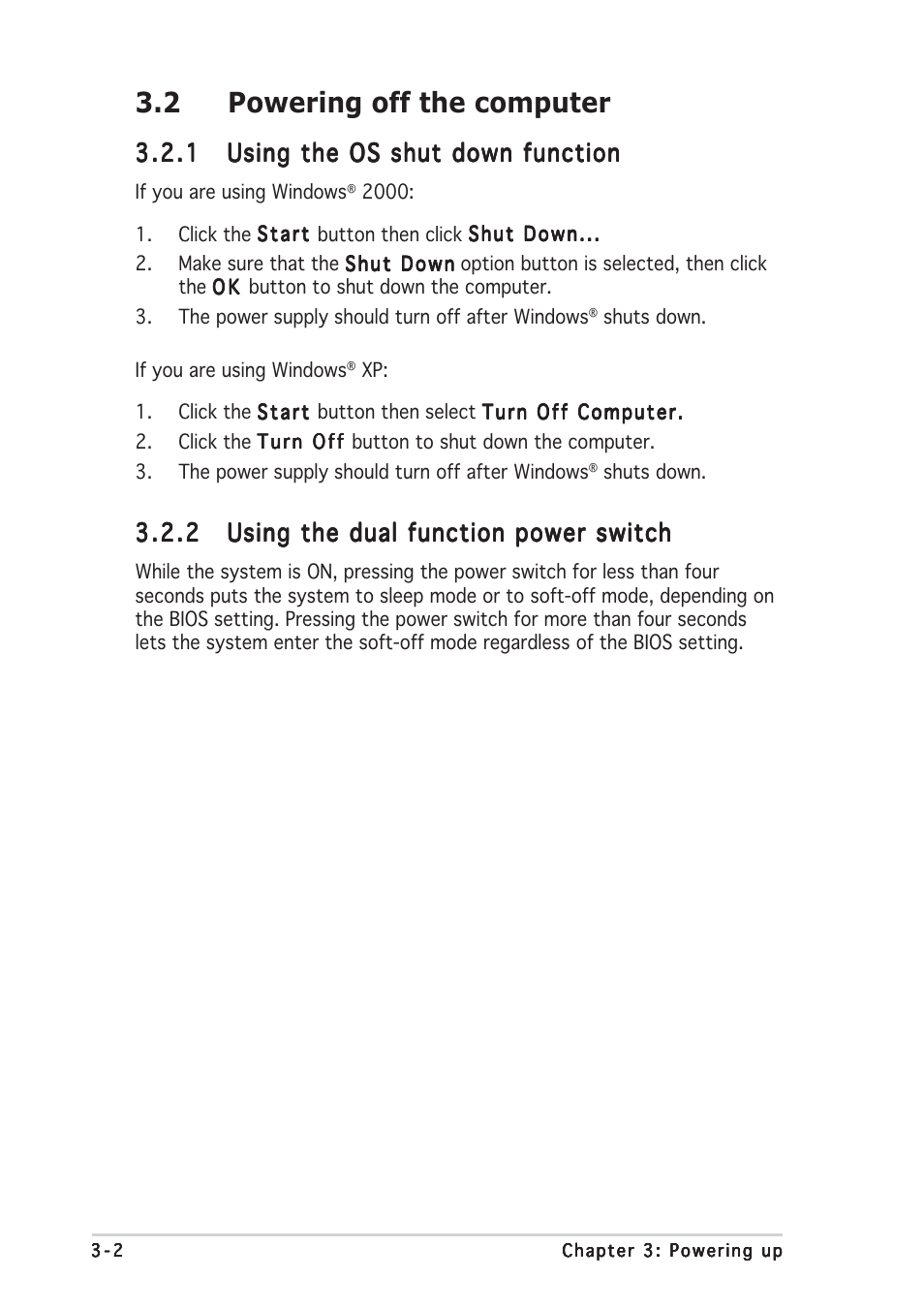 2 powering off the computer | Asus M2R32-MVP User Manual | Page 60 / 60
