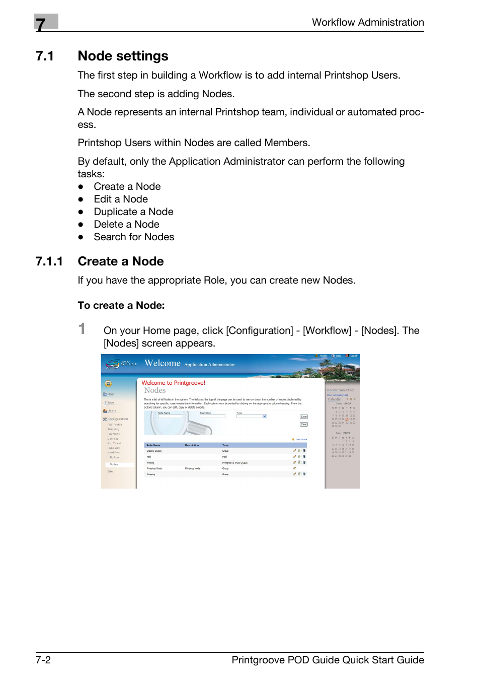 1 node settings, Node settings -2, Create a node -2 | Konica Minolta Printgroove User Manual | Page 101 / 114