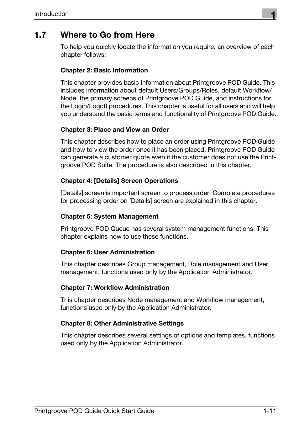 7 where to go from here, Where to go from here -11 | Konica Minolta Printgroove User Manual | Page 14 / 114