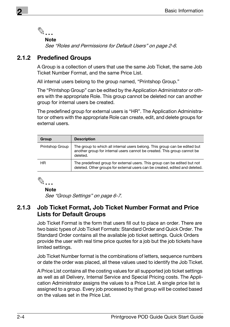 Predefined groups -4 | Konica Minolta Printgroove User Manual | Page 19 / 114