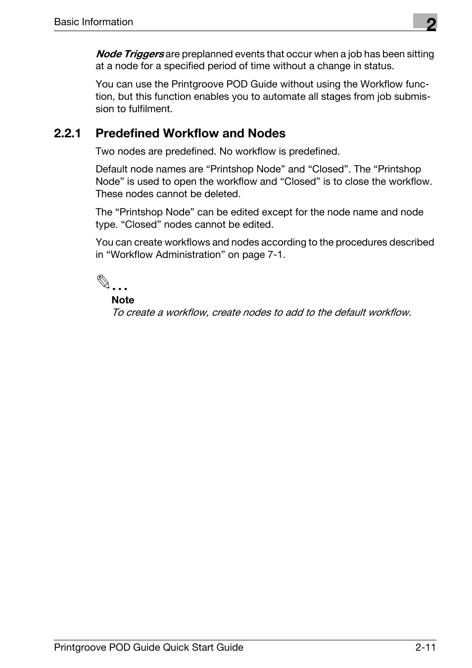 Predefined workflow and nodes -11 | Konica Minolta Printgroove User Manual | Page 26 / 114