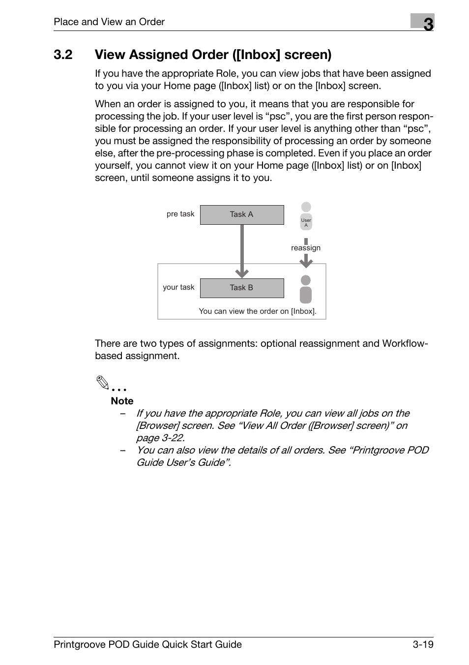 2 view assigned order ([inbox] screen), View assigned order ([inbox] screen) -19 | Konica Minolta Printgroove User Manual | Page 54 / 114