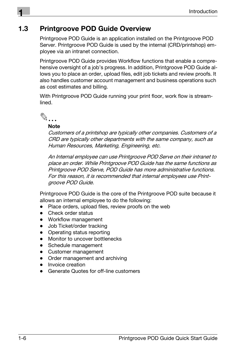 3 printgroove pod guide overview, Printgroove pod guide overview -6 | Konica Minolta Printgroove User Manual | Page 9 / 114