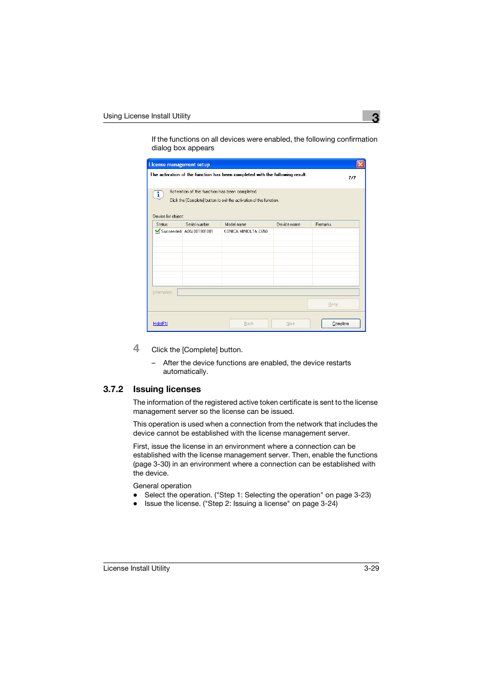 2 issuing licenses, Issuing licenses -29 | Konica Minolta bizhub C754 User Manual | Page 37 / 42