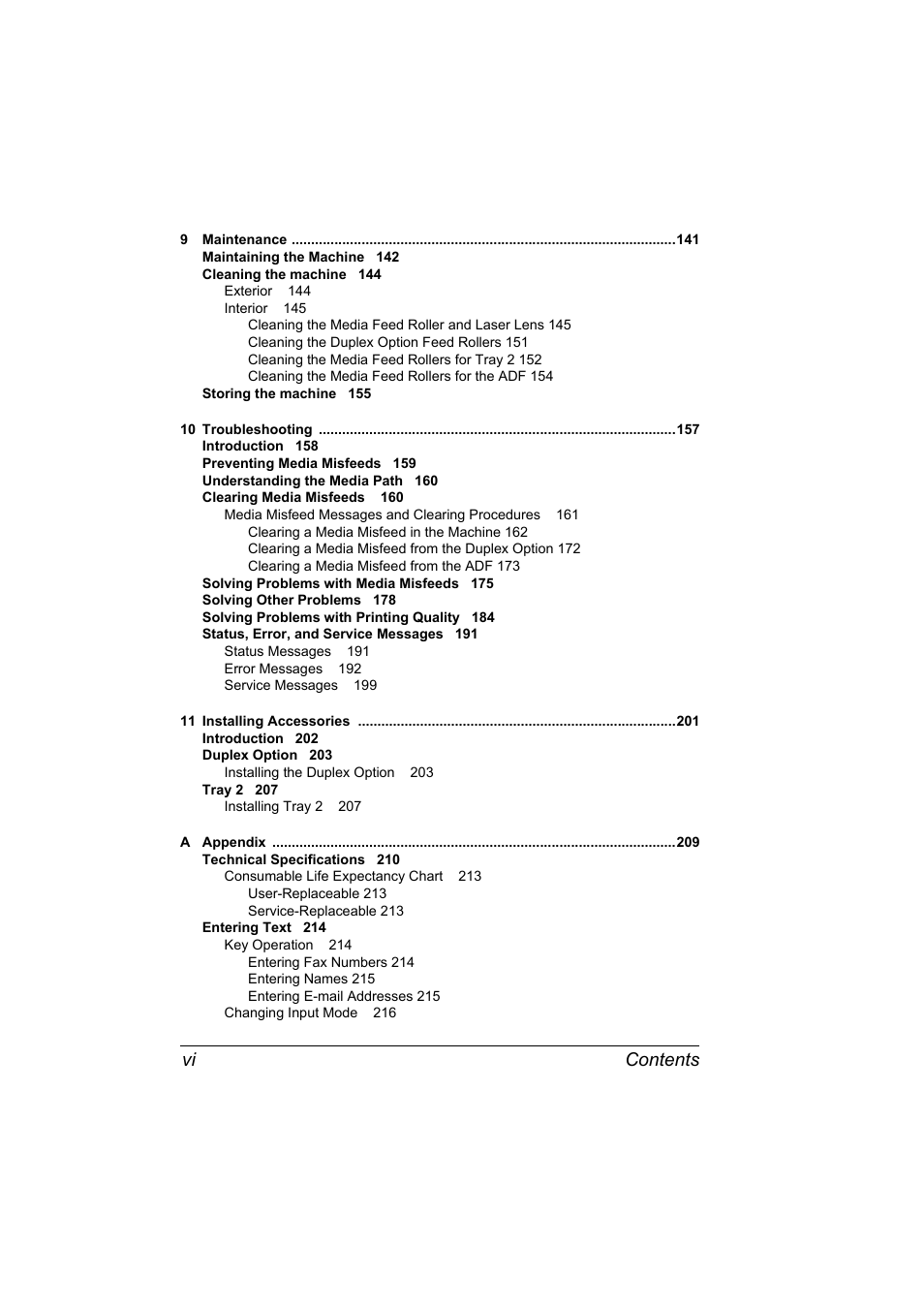 Contents vi | Konica Minolta bizhub C10X User Manual | Page 12 / 236